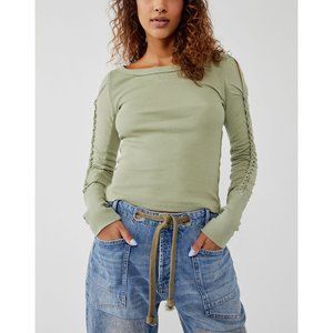 NWT Free People Daisy Chain Cuff / Green Tea Leaves